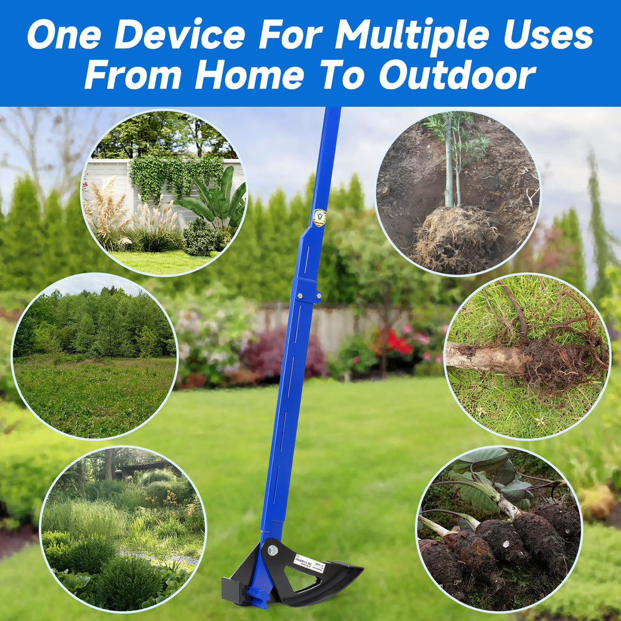 Pvirbravoo Sapling Puller Tool - Heavy Duty Tree Root Puller for ¼ to 2" Woody Stems | Fully Uproots Trees & Shrubs | Ergonomic Garden Tool for Landscaping, Farming, Forestry