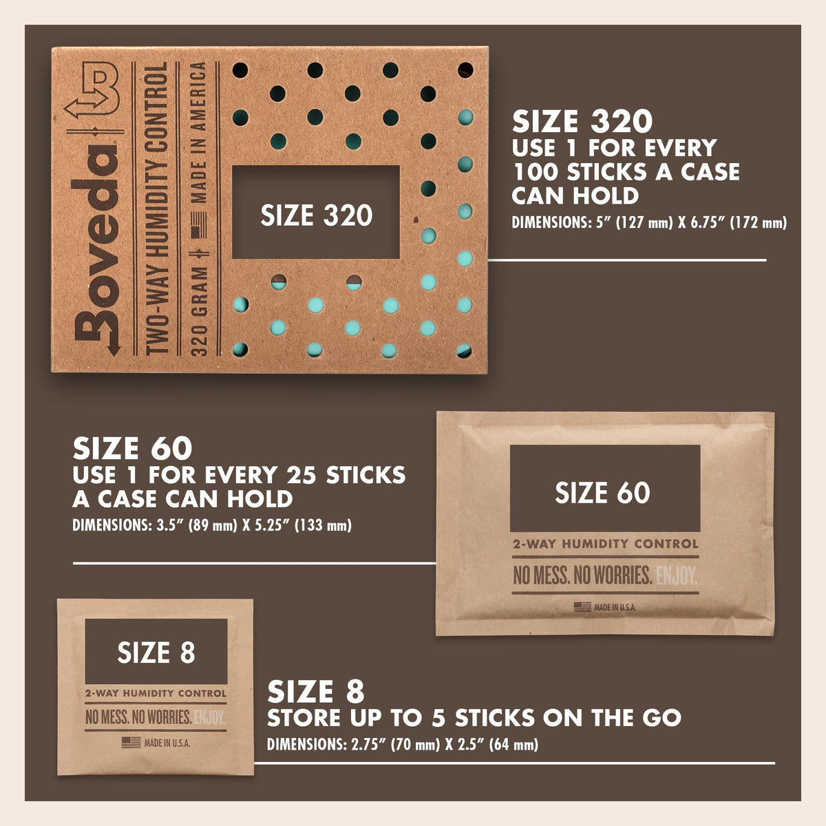 Boveda 72% Humidity Control Packs, Size 60, 4-Pack - for Dry Environments