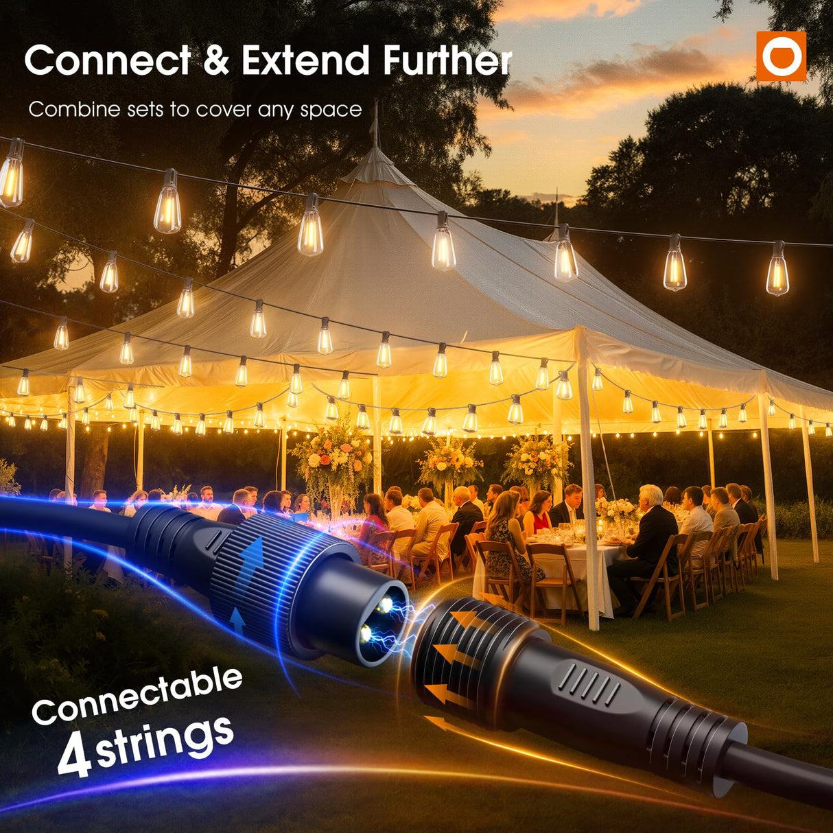 addlon 198FT Outdoor String Lights for Outside with Remote Waterproof Patio Lights with Plastic ST38 LED Edison Bulbs Outdoor Lighting Extra Long for Backyard Bistro Porch Garden Pergola Party Decor