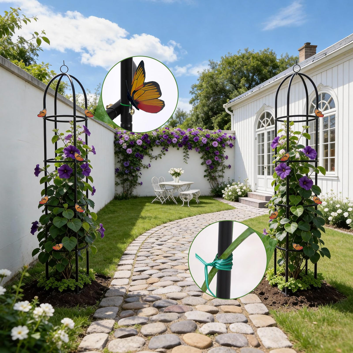 100% Metal Obelisk Garden Trellis 6.6 Ft Tall Plant Support for Climbing