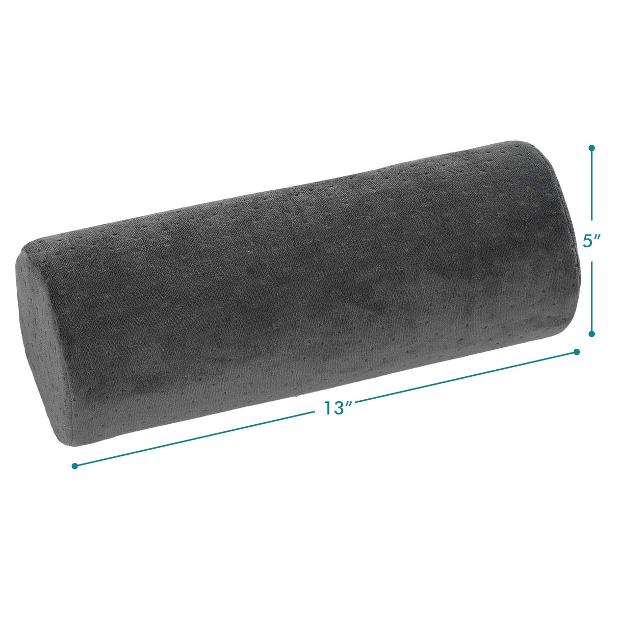 AllSett Health Round Cervical Roll Cylinder Bolster Pillow with Removable Washable Cover, Ergonomically Designed for Head, Neck, Back, and Legs, Grey