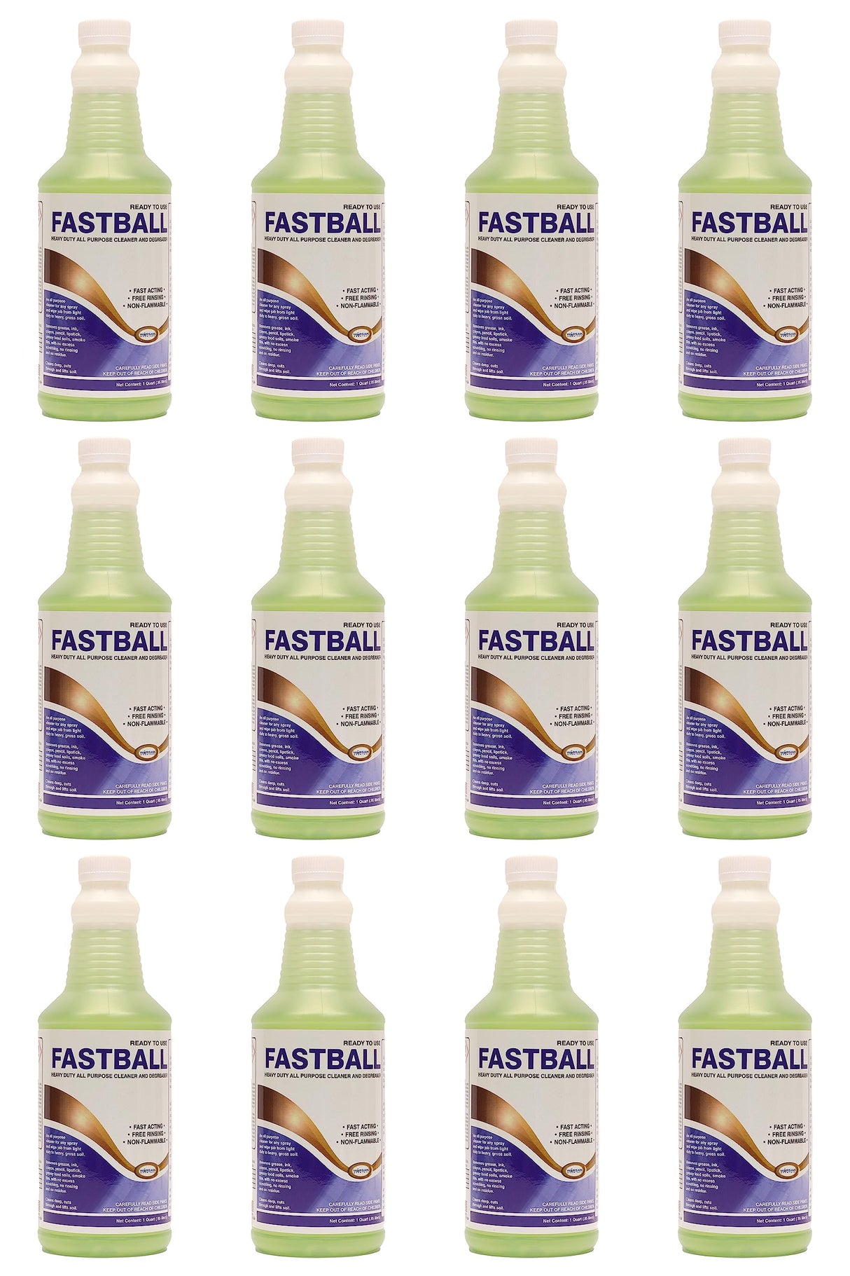 Warsaw Fastball Heavy Duty Industrial Degreaser & All Purpose Cleaner, Pine Scent, Biodegradable, Alcohol Free, Fast Acting, Multi-Surface, 1 Quart, Concentrated Liquid, Industrial Cleaning Agent