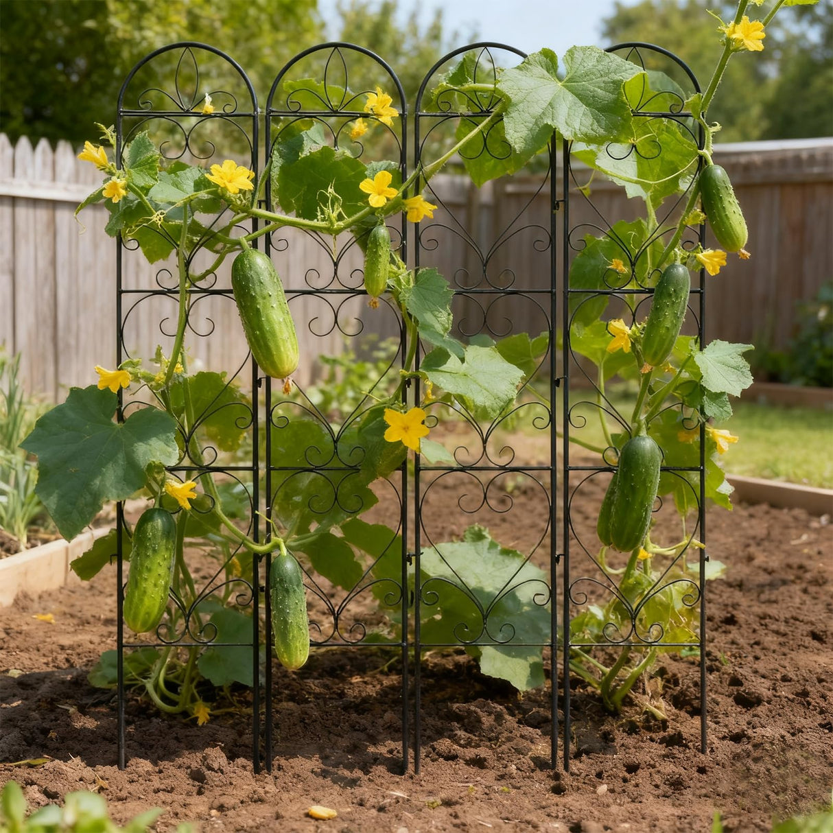 XYCCRX 4 Pack Garden Trellis, Metal Trellis for Outdoor Climbing Plants