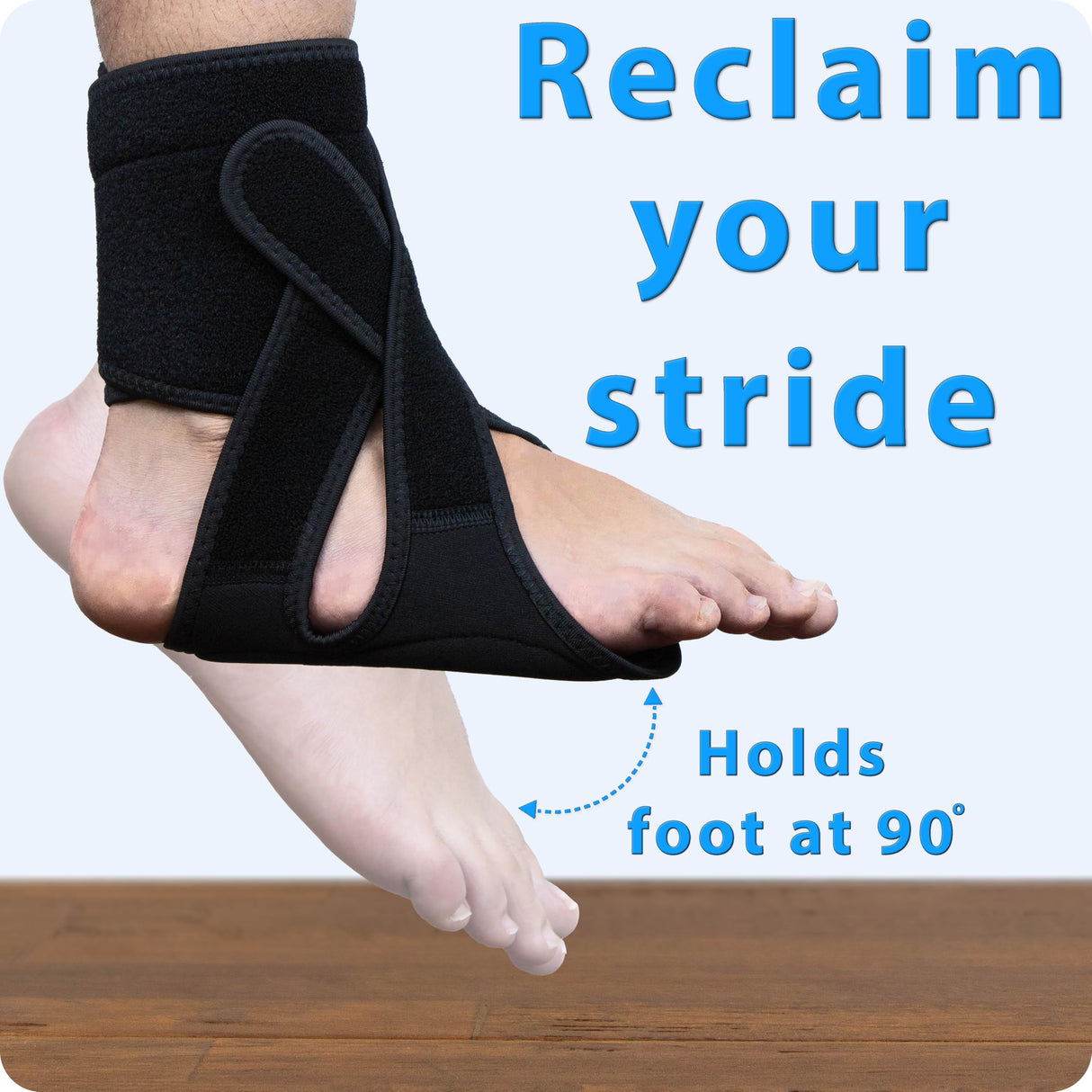 Omeer Right Foot AFO Foot Drop Brace For Walking With Shoes, Socks, Or Barefoot Provides Foot Drop Support For Men Or Women And Also Provides Plantar Fasciitis Relief