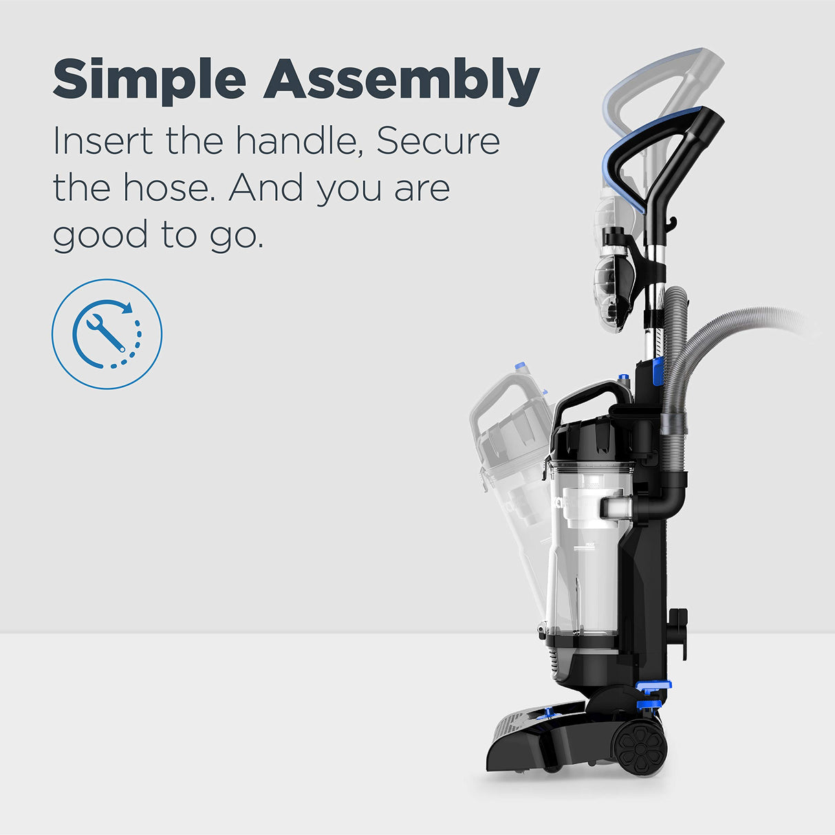 Eureka PowerSpeed Lightweight Upright Vacuum Cleaner for Carpet and Hard Floor, Powerful Bagless Upright Vacuum Cleaner for Home Pets, NEU181A, Blue