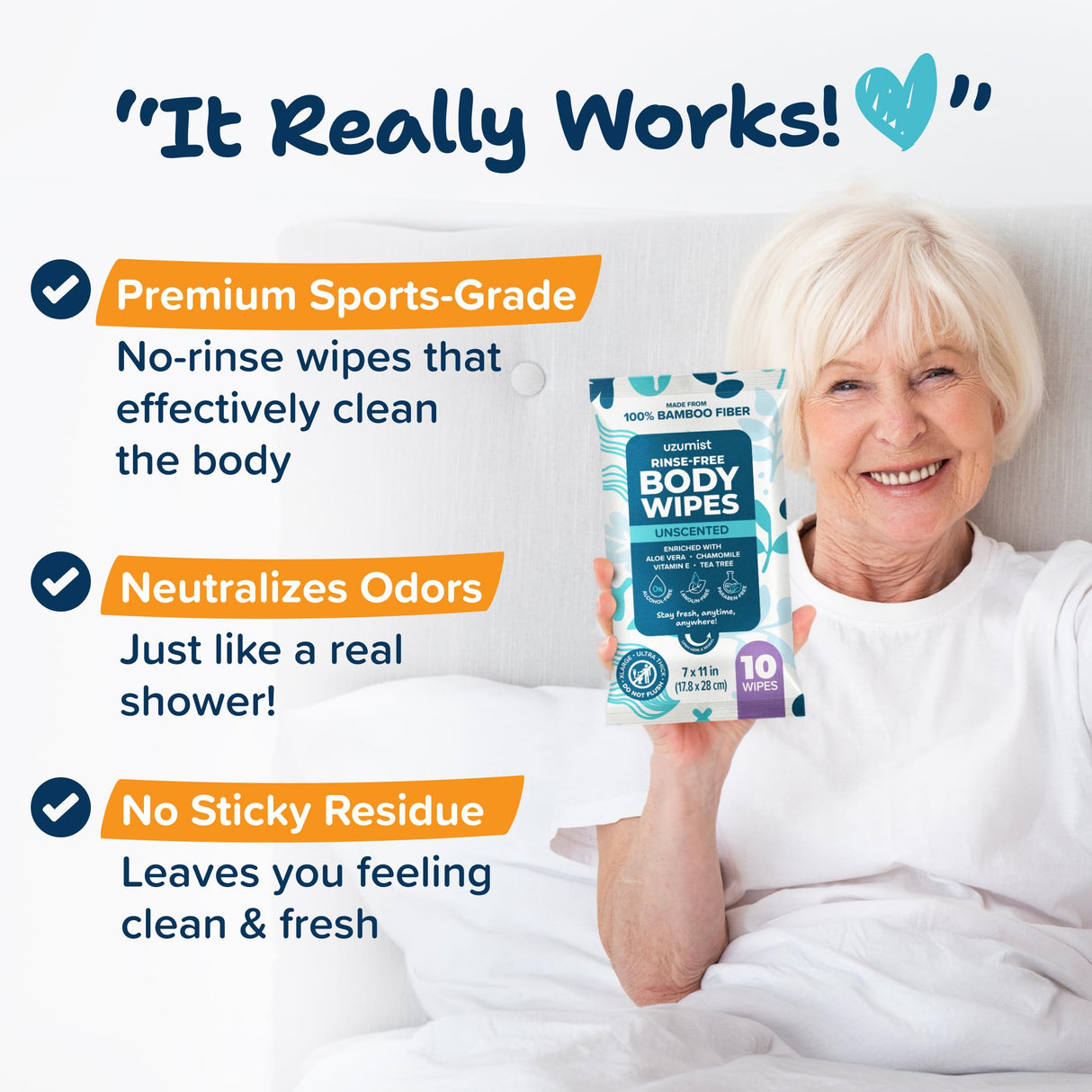 Body Wipes For Adults Bathing No Rinse XL - Ultra Thick Travel Wipes For Personal Cleansing & Hygiene Essentials, Elderly Care, Travel, Incontinence Disposable Washcloths - Shower Wipes For Women Men