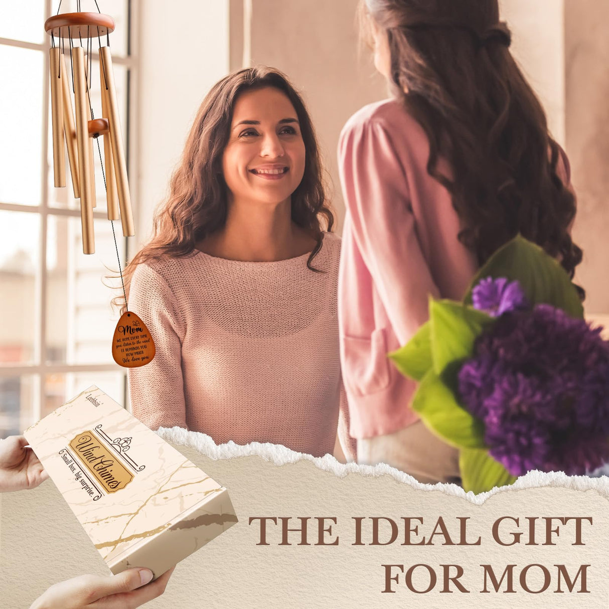 Leebbsin Gifts for Mom, Moms Wind Chimes, Christmas Best Gift for Mom, Mother Birthday Gift from Daughter Son, Love Reminder Gifts for Birthday Thanksgiving Mother's Day, Large-36''