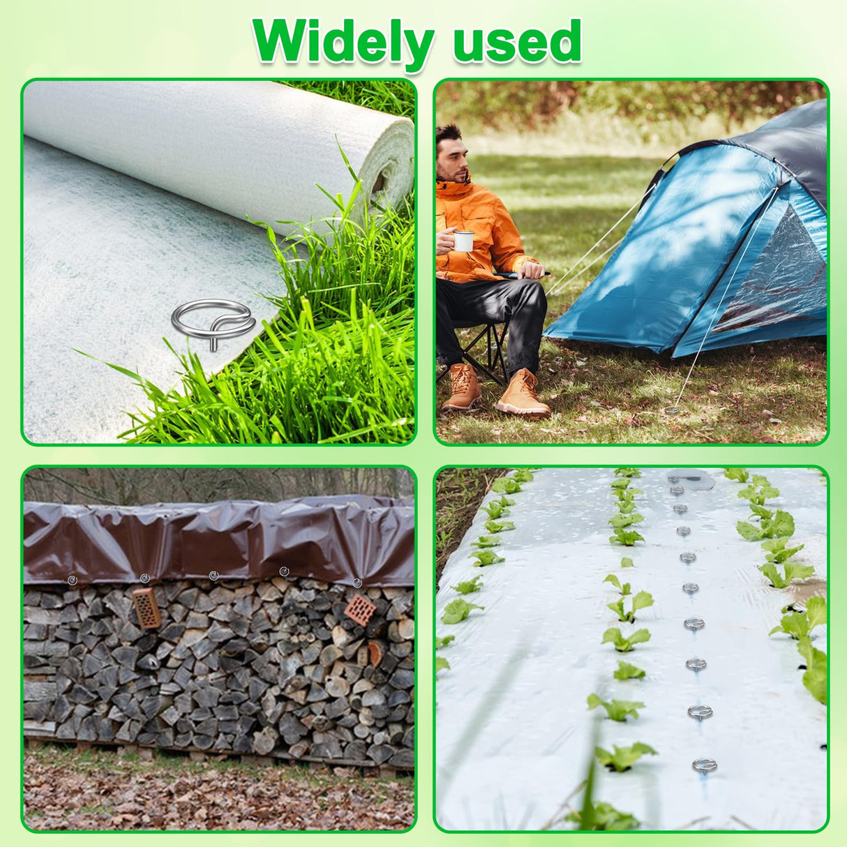 120 Pack 6 Inch 8 Gauge Landscape Staples – G-Shaped Heavy Duty Garden Stakes, 4.0mm Galvanized Ground Anchors, Sharp Beveled Tip for Weed Barrier Fabric, Erosion Control, Artificial Grass & Hard Soil