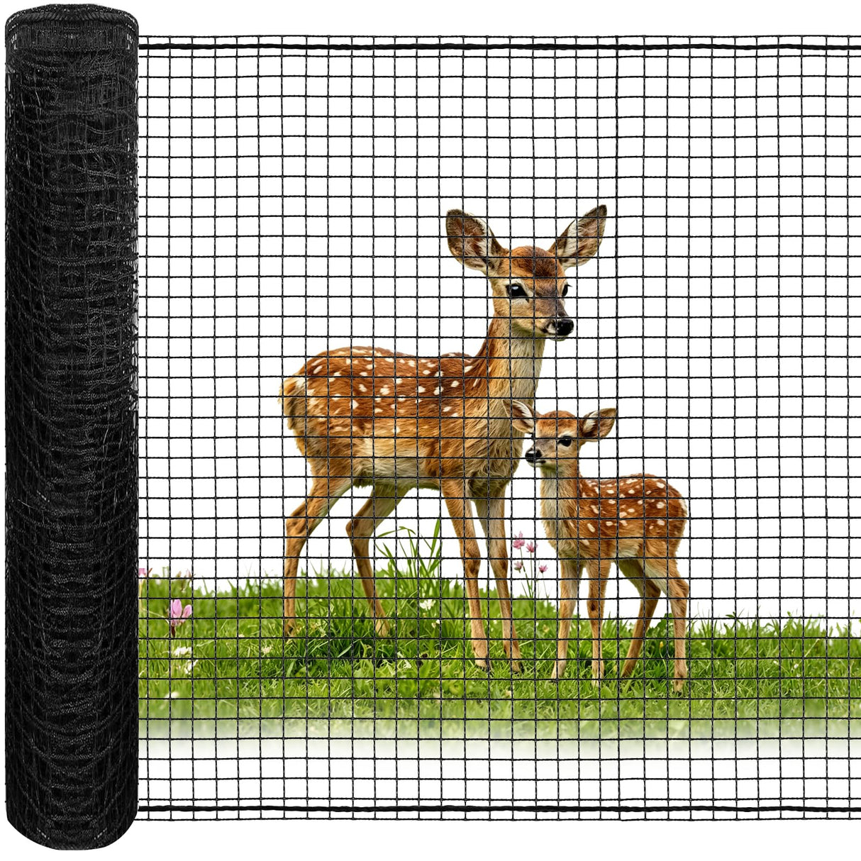 4x100FT Deer Fence Netting for Garden, 55GSM Plastic Mesh Temporary Fence
