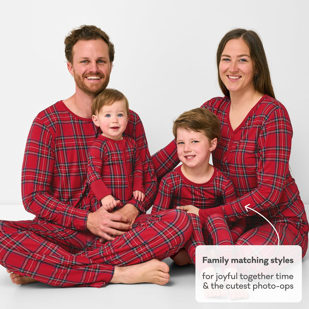 Little Sleepies Christmas Pajamas for Baby Boys & Girls, Viscose from Bamboo Newborn Pajamas, Family Matching Christmas PJs, Holiday Plaid, 6-12 months