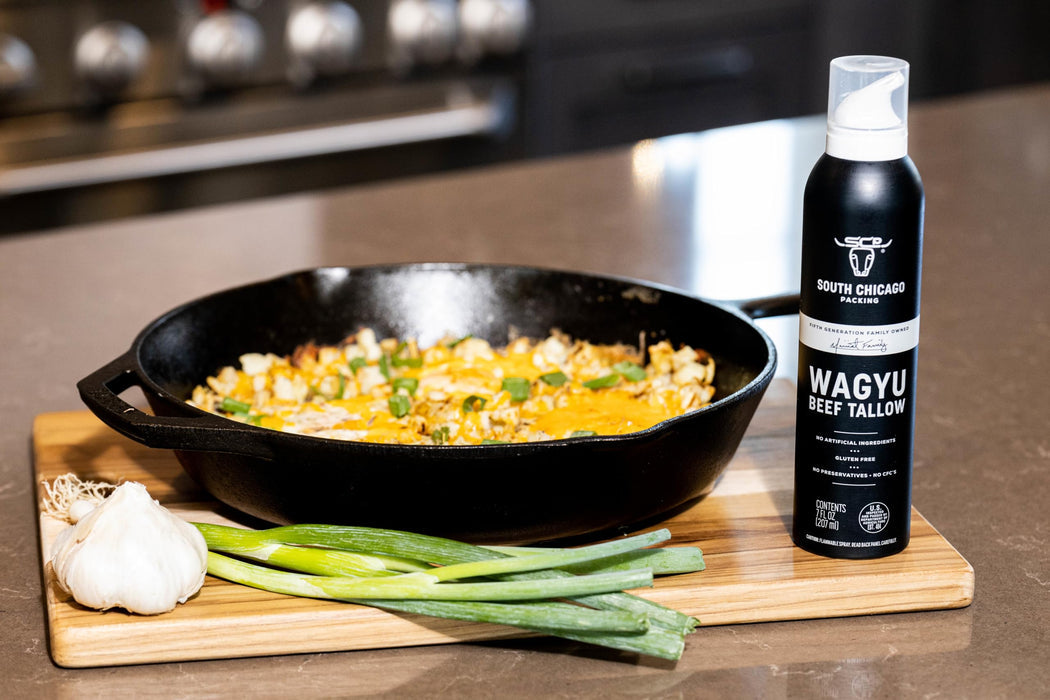 South Chicago Packing Wagyu Beef Tallow Spray, Umami-Rich, Flavorful, Perfect for Sauteing, Stir-frying and Grilling, Nonstick Cooking Oil, 7 Fl Oz