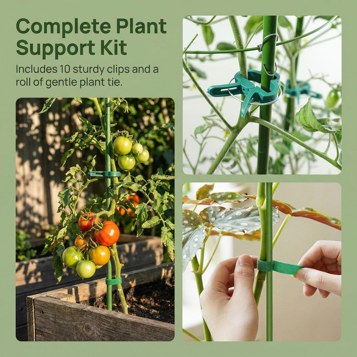 4 Pack Garden Tomato Cage for Pots, 24" Metal Tomatoes Cages Plant Support with Stable Support Rings (24")