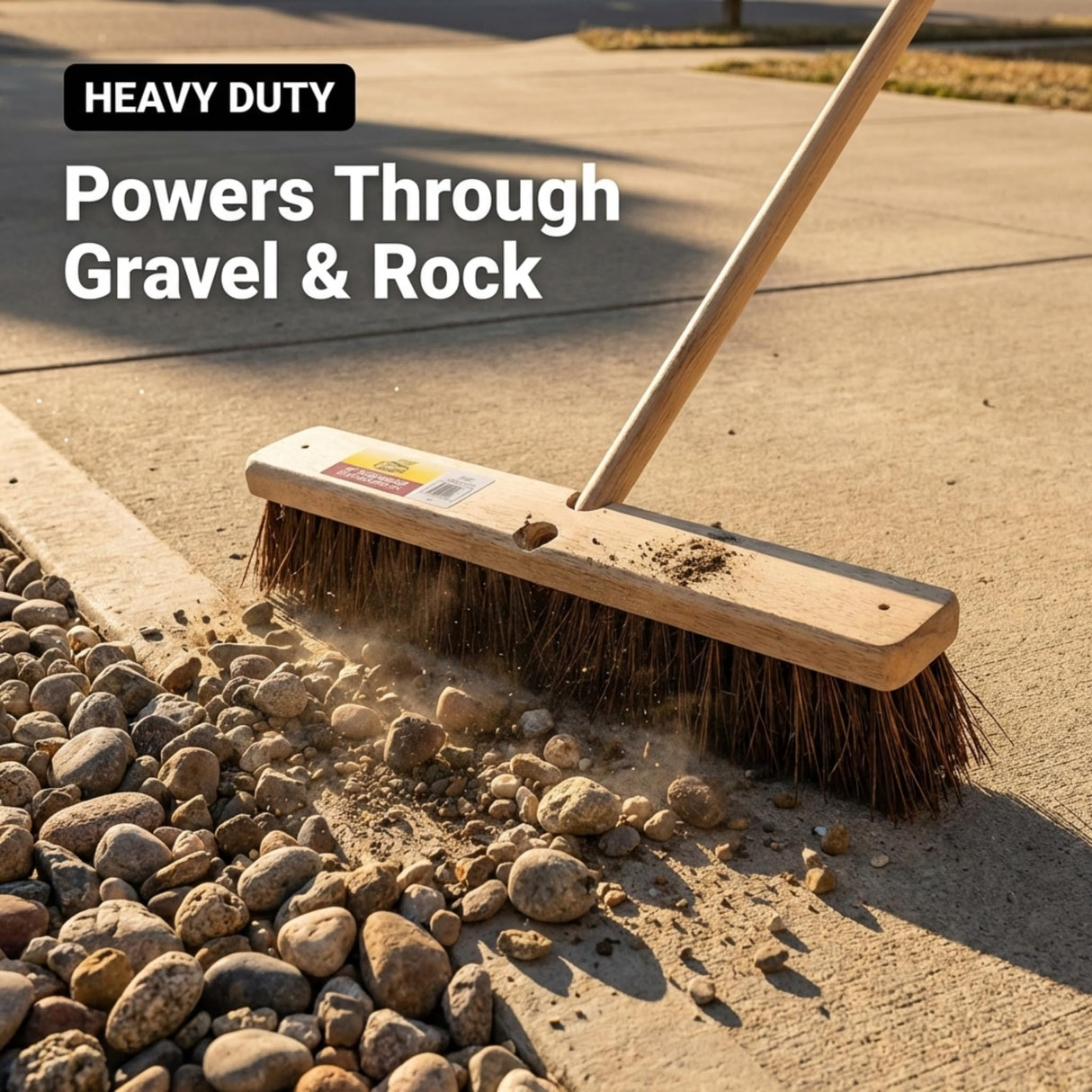 Bristles 4218 18” Push Broom Head for Indoor and Outdoor, Commercial Or Residential Use with Stiff Bristles for Heavy-Duty Work On Concrete, Patio, Garage, Stone Or Any Heavy Duty Cleaning