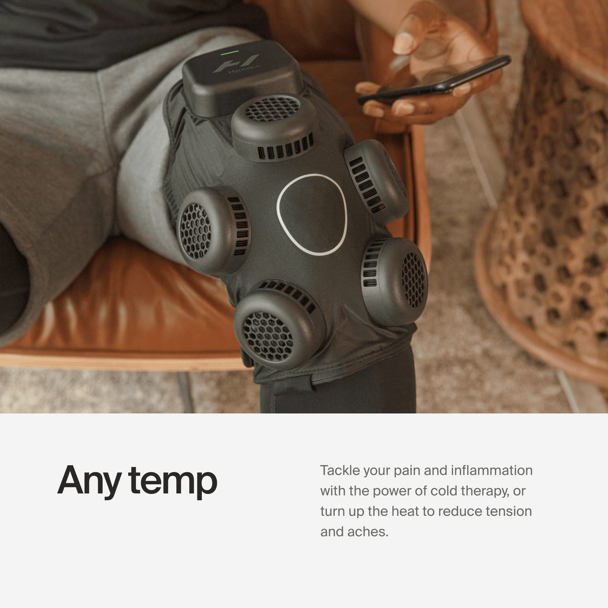 Hyperice X Knee Device - Advanced Heat and Cold Contrast Therapy - Pain and Inflammation Relief - Provides Increased Range of Motion - FSA/HSA Eligible