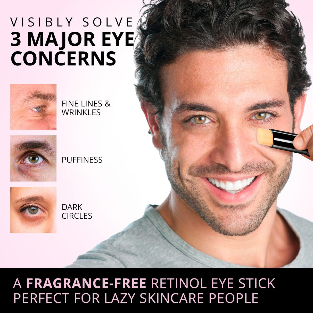 VELAMO ADVANCED Retinol Eye Stick: Retinol Eye Cream for Dark Circles and Puffiness with 1% Bakuchiol and Caffeine - Visibly Reduces Fine Lines Wrinkles Under Eye Bags with Upgraded Formula 0.1 OZ/3g