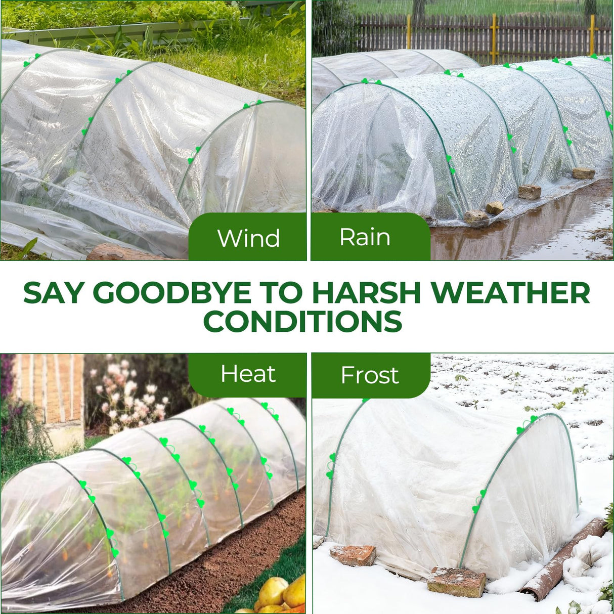60 Pcs Garden Hoops for Raised Beds, 12 Sets of 8.5 FT Long Garden Hoops, Rust-Free Fiberglass Greenhouse Hoops Grow Tunnel for Netting, DIY Plant Support Garden Stakes for Row Cover