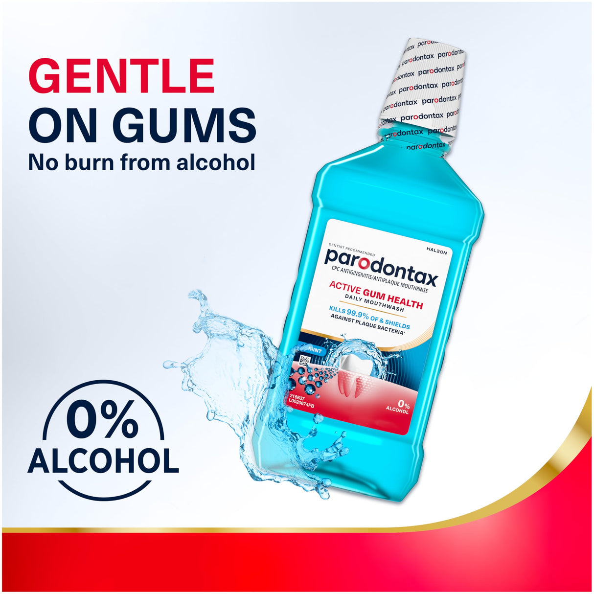 Parodontax Active Gum Health Mouthwash, Antiplaque and Antigingivitis Mouthwash, Mint, 3x16.9 Fl Oz