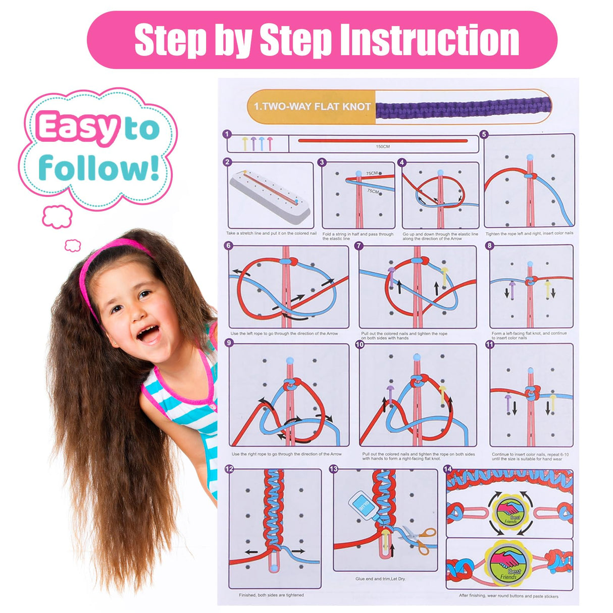 GILI Friendship Bracelet Making Kit for Girls Age 8-12 – DIY Arts and Crafts Toys – Best Christmas Birthday Gifts Ideas for Girls 7 8 9 10 11 Years Old