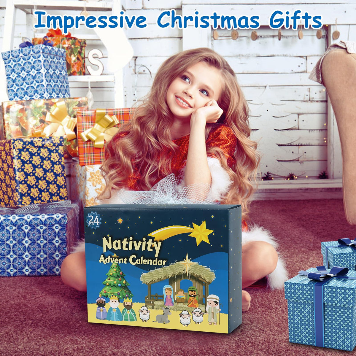 Nativity Advent Calendar 2026 for Kids - 24 Days of little people Christmas Nativity Scene Set for Toddlers, Christmas Countdown Calendar Gifts for Kids Boys Girls Children Toddler Teens Indoor Toy