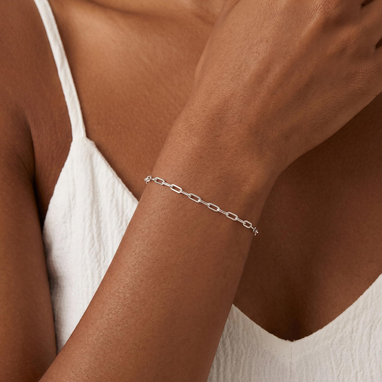 BLThing Silver Bracelets for Women 3mm Sterling Silver Paperclip Bracelet