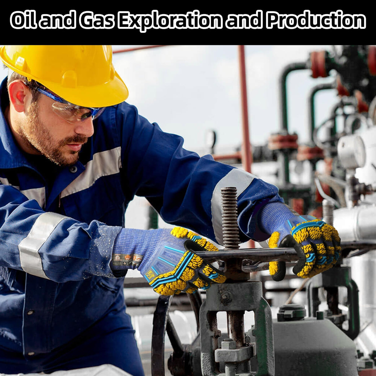 Schwer PRO-SKIN Impact Gloves with ANSI A4 Cut Reistant Protection, Flexible and Comfortable Work Gloves with Grip,Touchscreen, Used for Oil and Gas E&P,Mechanic, Construction, XL, PM3900-T