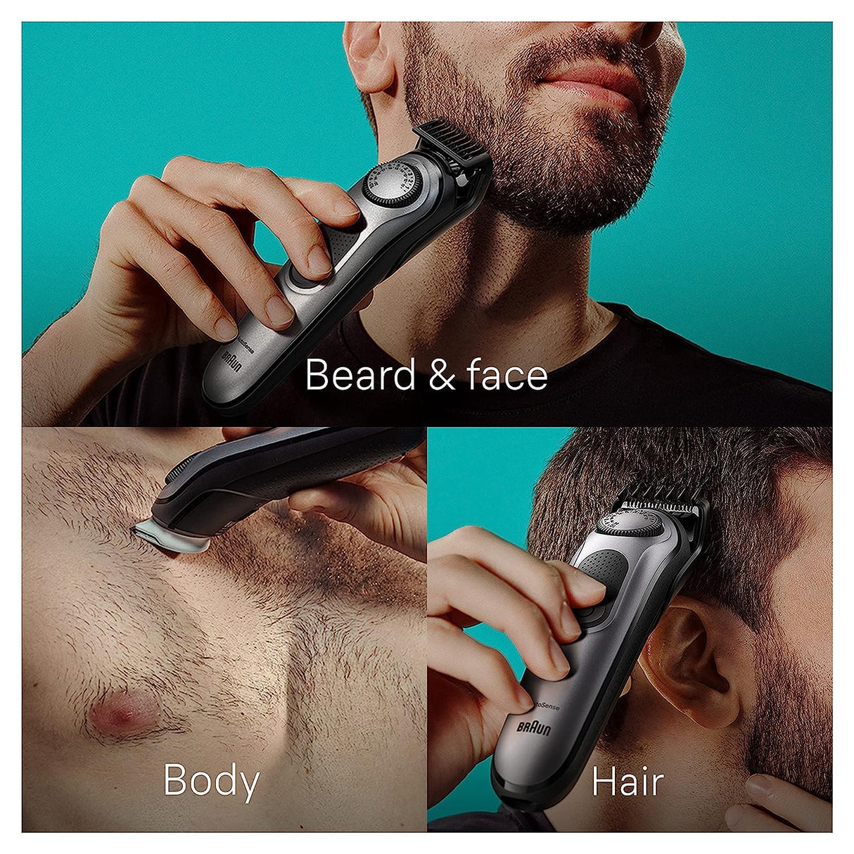 Braun All-in-One Style Kit Series 7 7410, 8-in-1 Trimmer for Men with Beard Trimmer, Body Trimmer for Manscaping, Hair Clippers & More, Sharpest Blade, 40 Length Settings, Waterproof