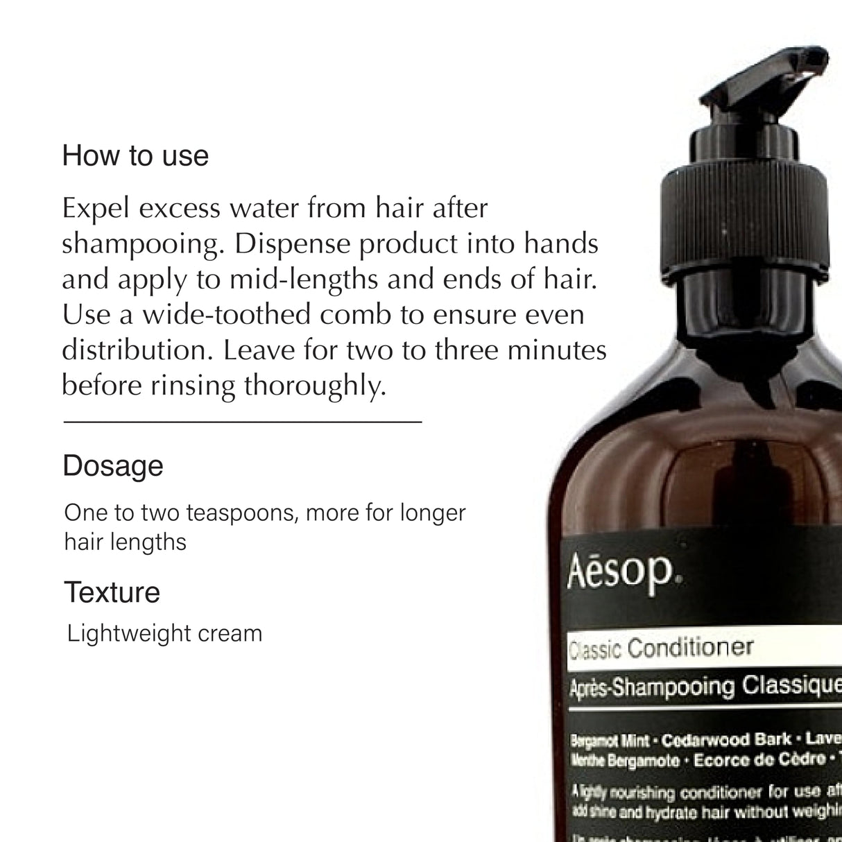 Aesop Classic Shampoo & Classic Conditioner Set | Adds Shine, Hydration, Softness to Hair | 500 mL / 16.9 oz