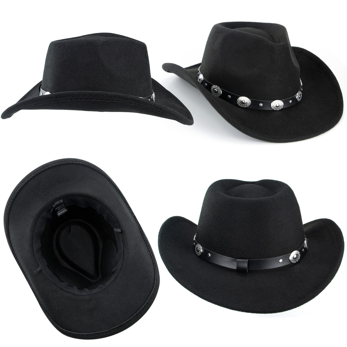 Western Cowboy Hat for Men Women Classic Fedora Cowgirl Hats Buckle Belt