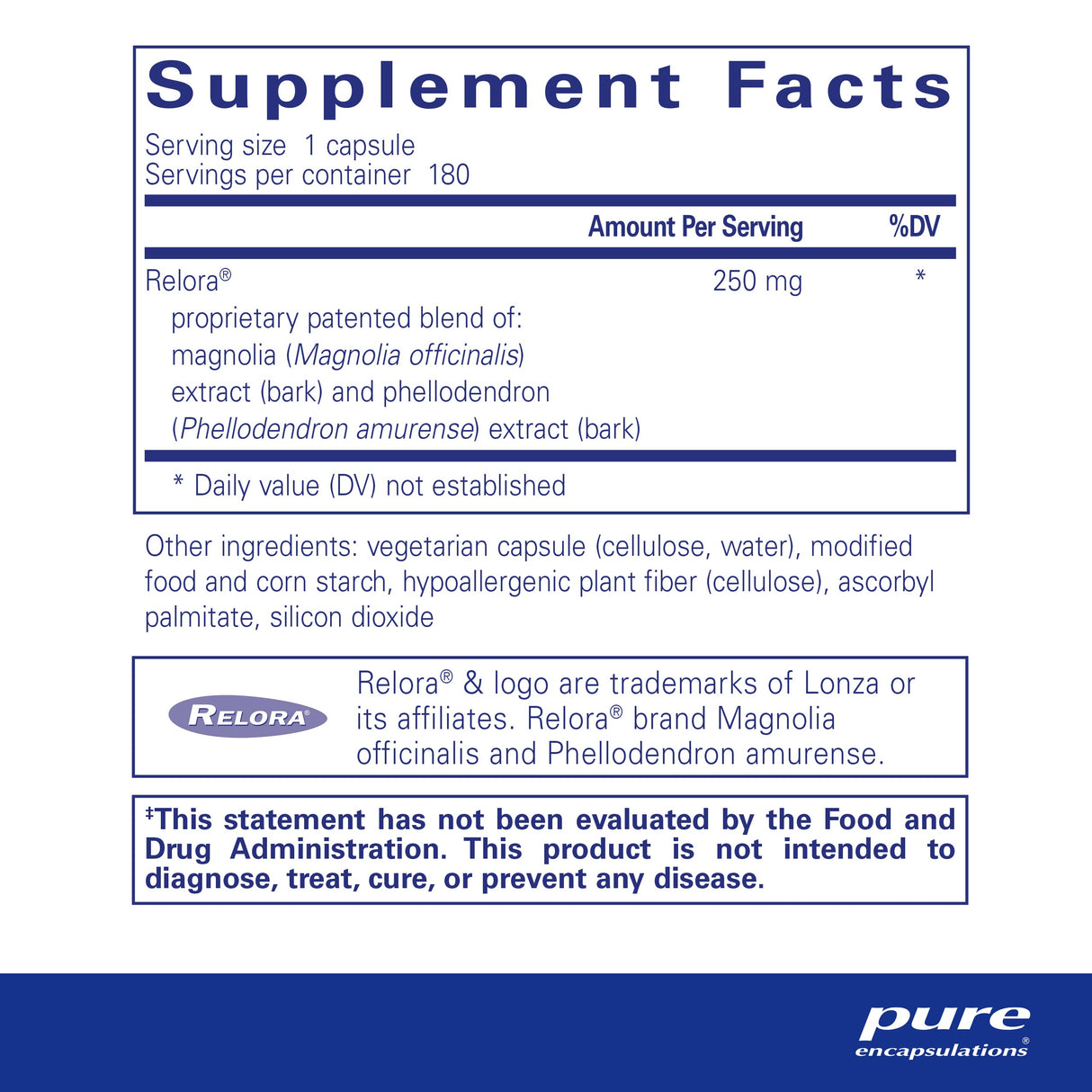 Pure Encapsulations Relora | Hypoallergenic Supplement Promotes Healthy Cortisol and DHEA Production and Moderates Occasional Stress | 180 Capsules