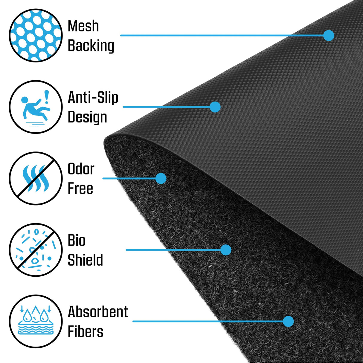 Urinal Mats (12 Pack) - High Absorbent Mats for Men's Restrooms - Mat Man. Large, Black, 12 PCS
