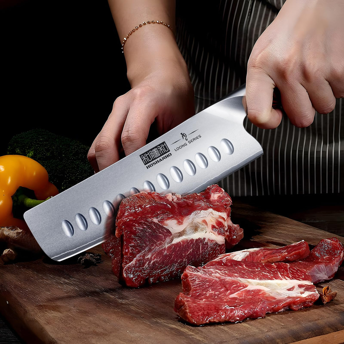 HOSHANHO 7 Inch Nakiri Knife, Ultra Sharp Japanese Kitchen Chef Knife
