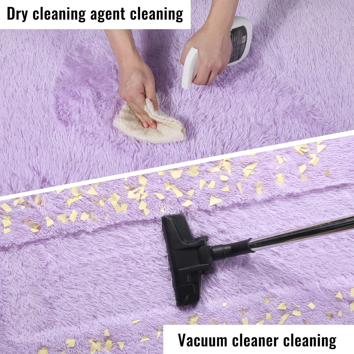 PAGISOFE Fluffy Soft Purple Rug 4' x 6' Rug, Shaggy Rugs for Bedroom Living Room,Furry Rugs for Bedroom Princess,Bedside Rug Nursery Christmas Home Decoration Shag Carpet for Kids Teen's Room