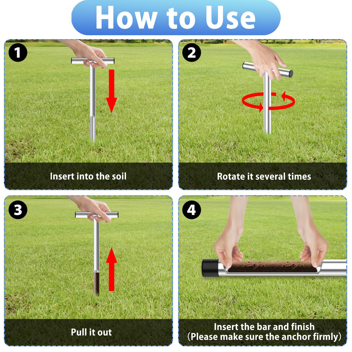 ForoGore 17 Inch Stainless Steel Soil Sampler Probe