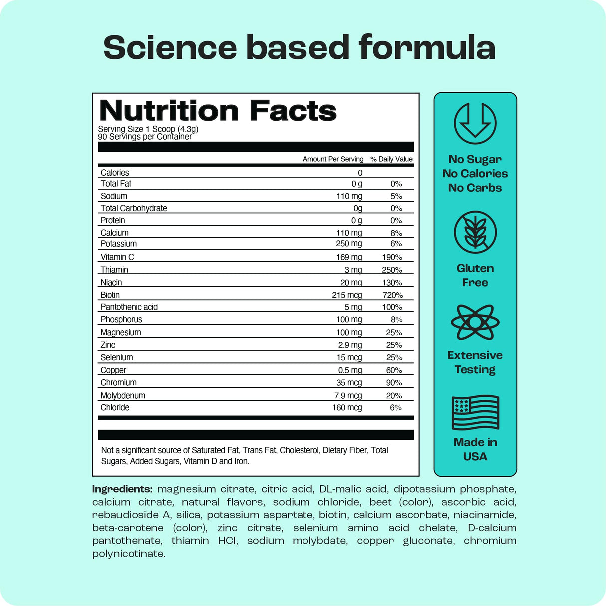 KEY NUTRIENTS Multivitamin Electrolytes Powder No Sugar - Tropical Peach Mango Electrolyte Powder - Endurance & Energy Supplement - Hydration Powder - No Calories - 90 Servings - Made in USA