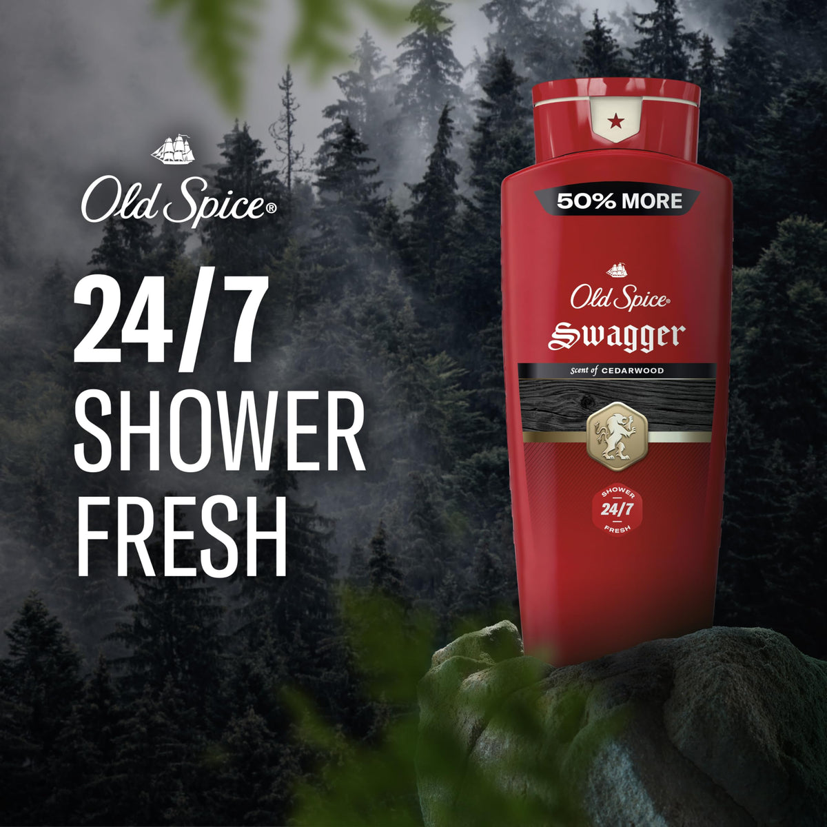 Old Spice Body Wash for Men, Long-Lasting Swagger Scent, 24 fl oz Pack of 2