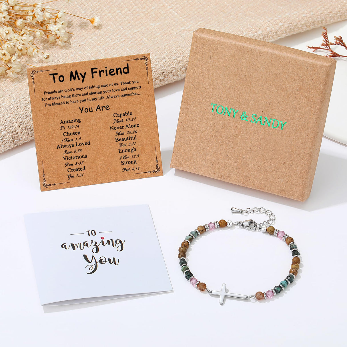 Best Friend Friendship Gifts for Women, Stocking Stuffers for Women Teens 2025, Christian Cross Bracelet Jewelry, Friendship Bracelets, Friend Birthday Christmas Gift for Woman