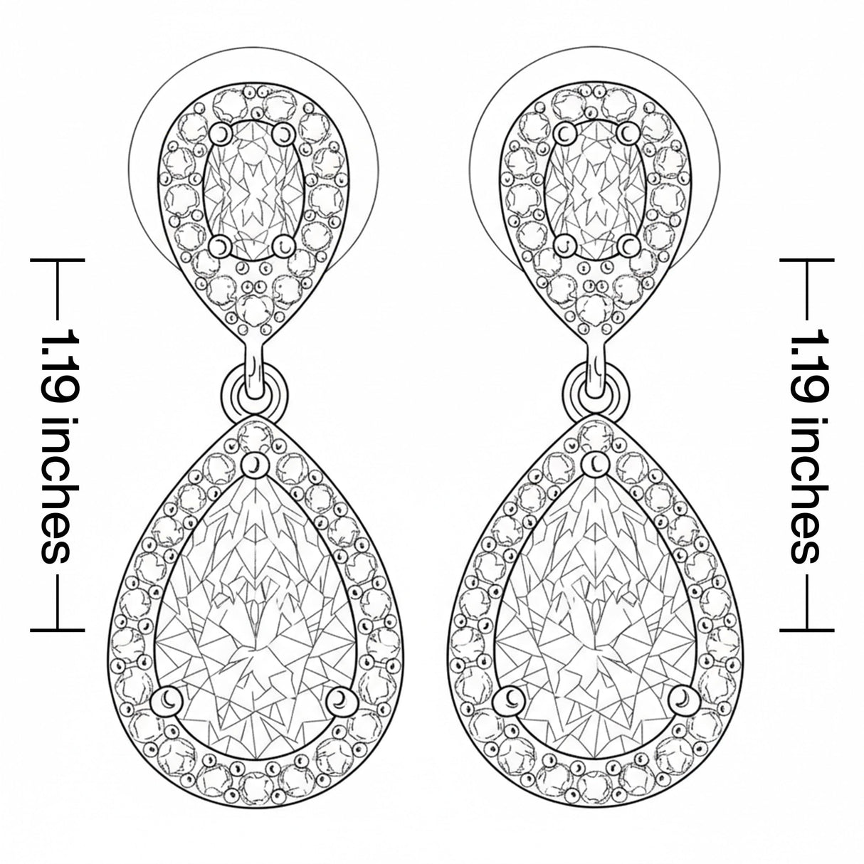 Mariell Cubic Zirconia Crystal Teardrop Dangle Bridal and Wedding Earrings, CZ Jewelry for Brides, Bridesmaids, Homecoming, Prom and Dressy Everyday Wear