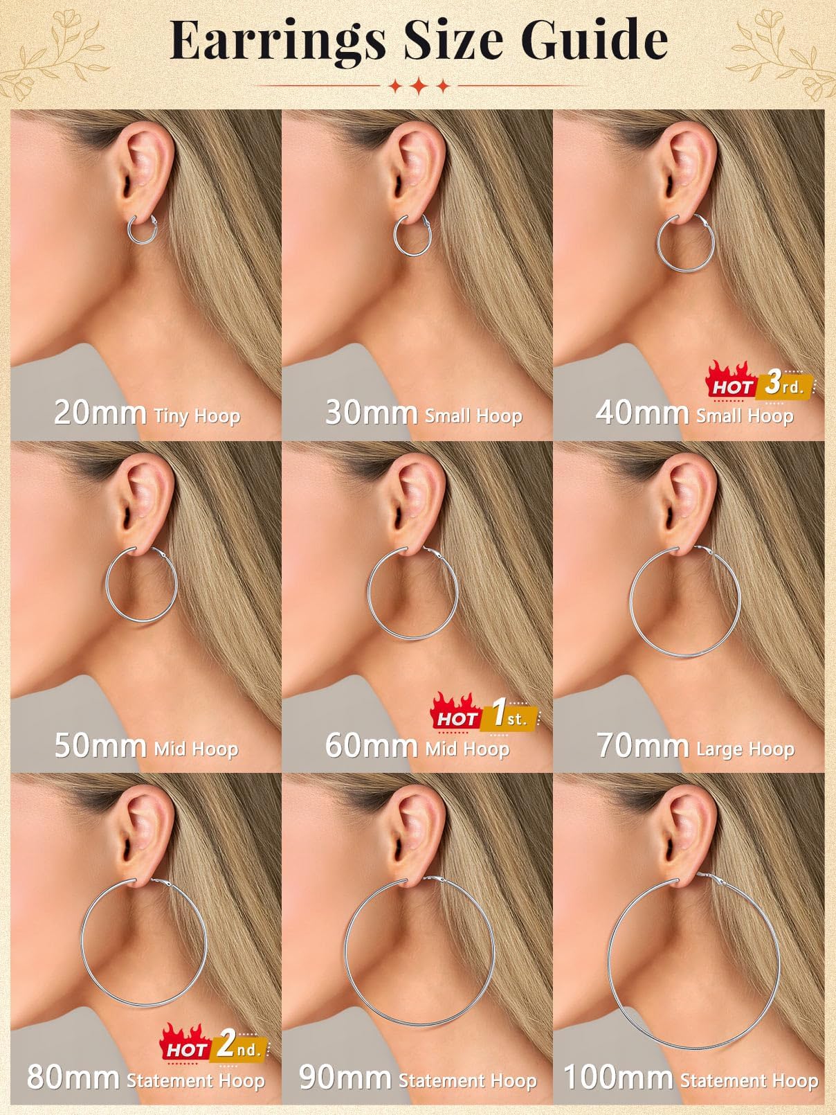 FaithHeart Silver Stainless Steel Large Hoop Earrings for Women 100mm