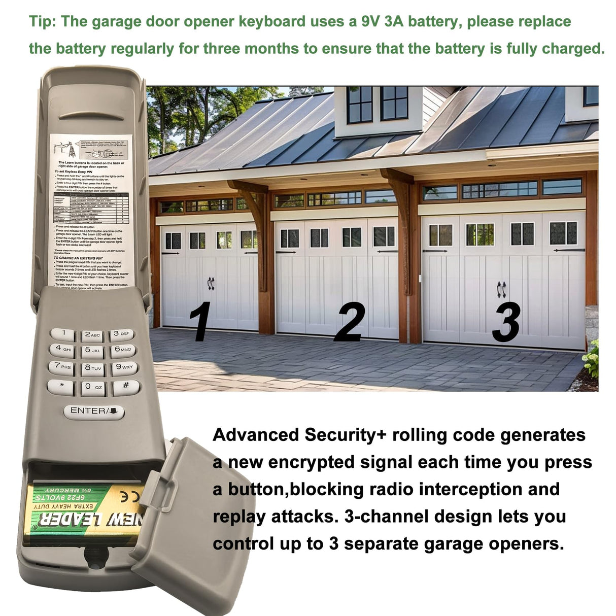 2026 Upgraded Universal Garage Door Opener Keypad for LiftMaster, Chamberlain,Craftsman & Wayne Dalton Garage Openers Manufactured Since 1993.877Max/878Max,G940EV-P2,CMXZDCG440,10 Years Warranty.