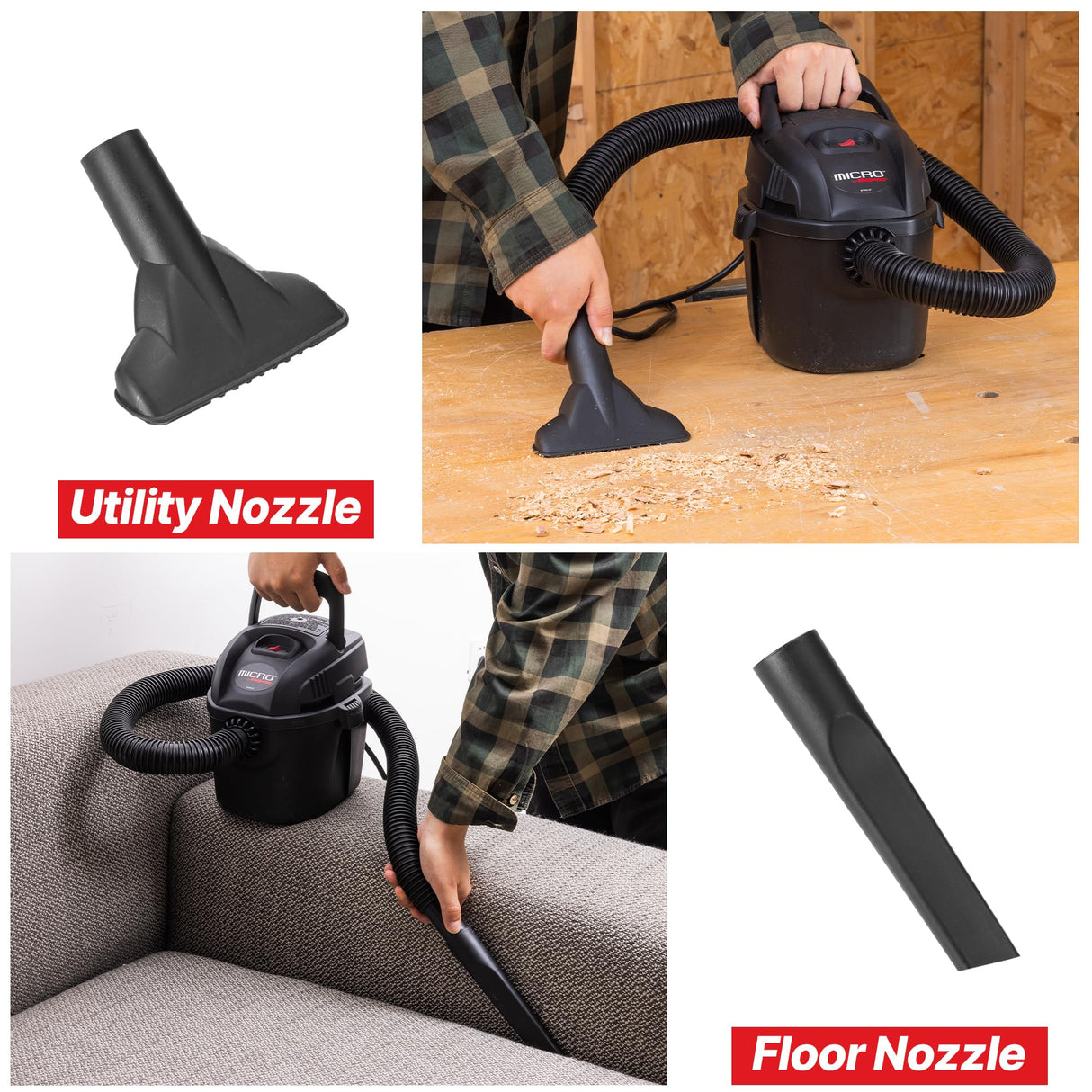 Shop-Vac 2021005 1 Gallon Micro Wet/Dry Vacuum, 1.0 Peak HP, 1.25 Inch Diameter x 4 Foot Hose, 6 Foot Cord, Lightweight and Portable, Quick Wet/Dry Pickup