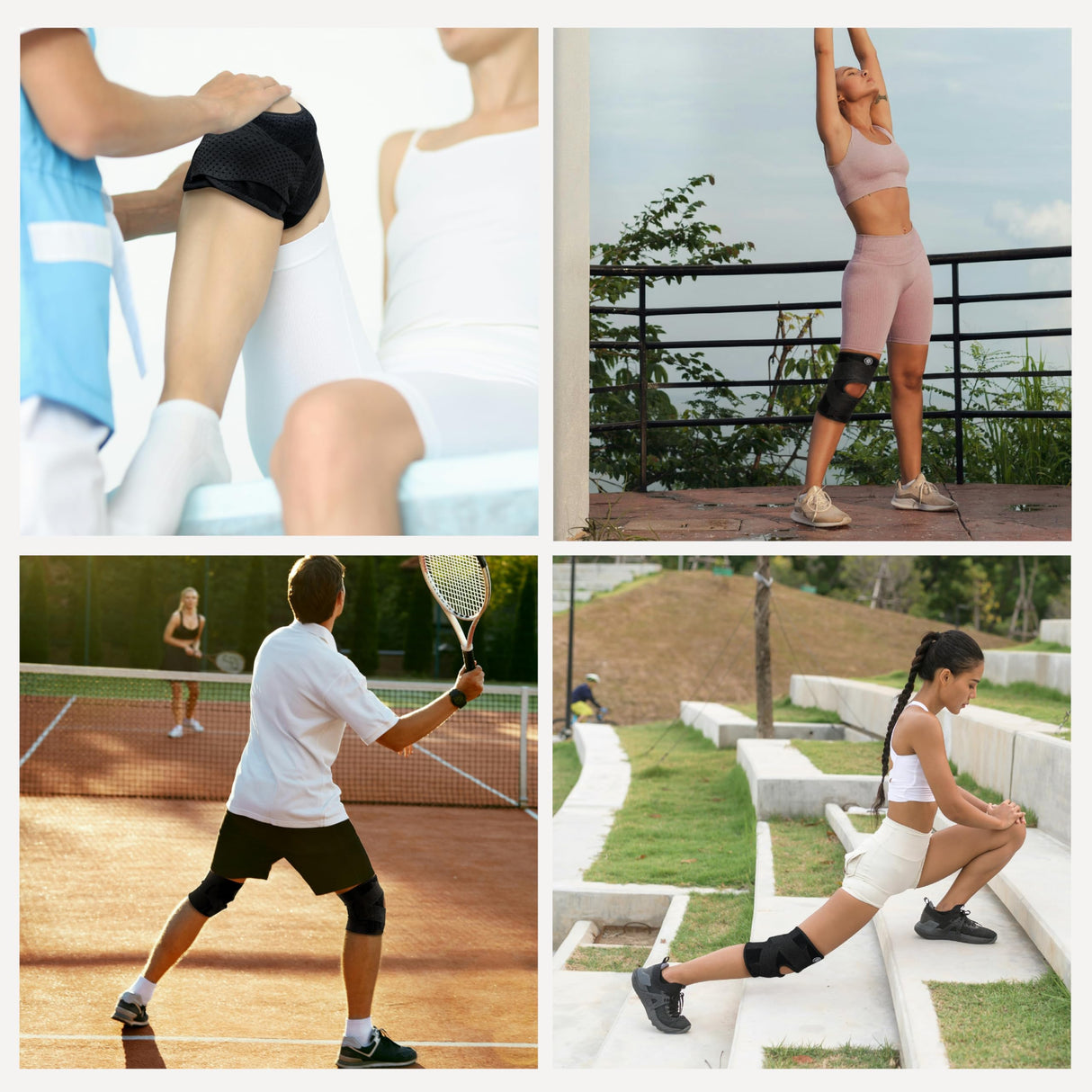 Knee Brace with Side Stabilizers for Knee Pain, Adjustable Knee Support for Meniscus Tear ACL MCL Arthritis Injury Recovery, Breathable Knee Wrap for Men & Women, Workout, Sports (Black, Large)