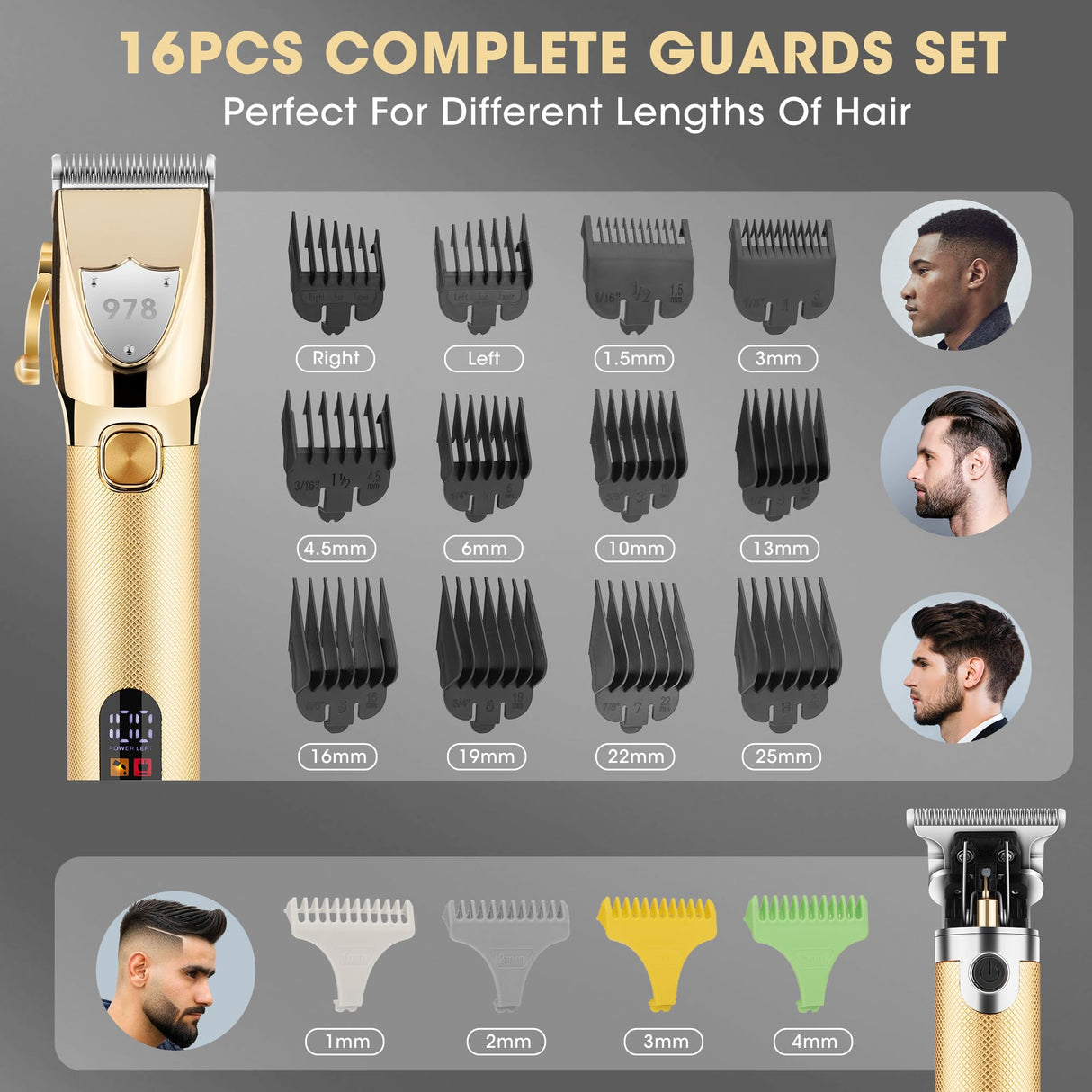 Lanumi Professional Hair Clippers Trimmer for Men Electric Razor Shavers/Beard Trimmer/Rechargeable Clippers and Trimmers Beard Trimmer Barber Kit with Travel Case Clippers for Hair Cutting Gifts