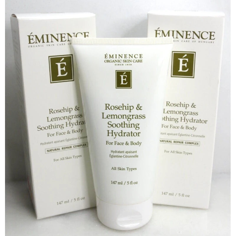 EMINENCE ROSEHIP & LEMONGRASS SOOTHING HYDRATOR FOR FACE & BODY 5 OZ - LOT OF 2