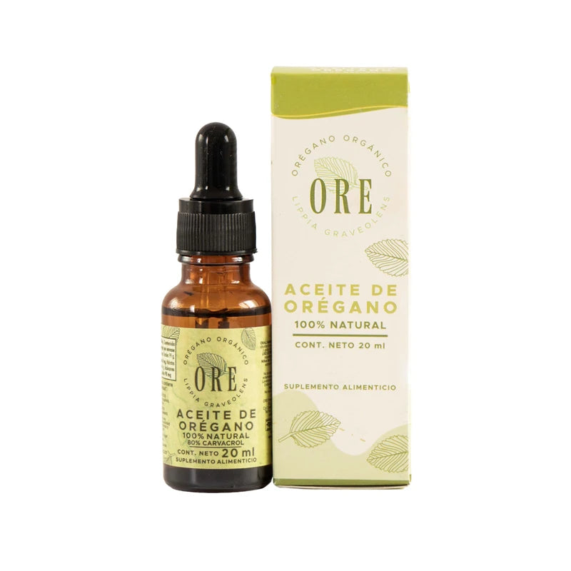 Ore Aceite de Orégano Natural, 20 ml, Pack de 2 Frascos con Gotero