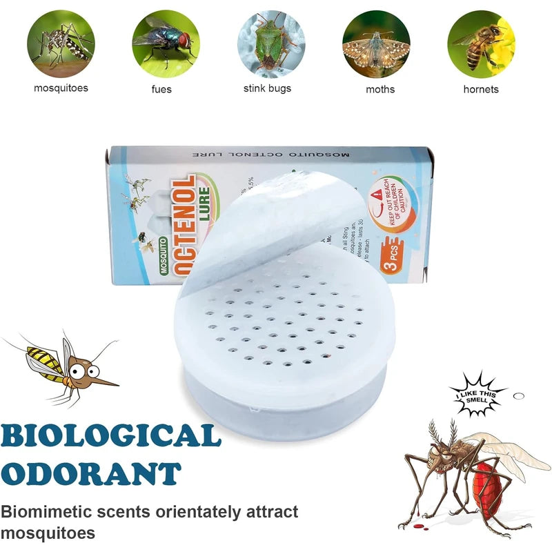 Hodiax Octenol Pest Lures 90 Days Supply, 3PCs Biting Insect Attractant Refill Cartridge for Fly Traps, Bug Zappers, Mosquito Killers, Universal Fit (3PCS in 1 Pack)