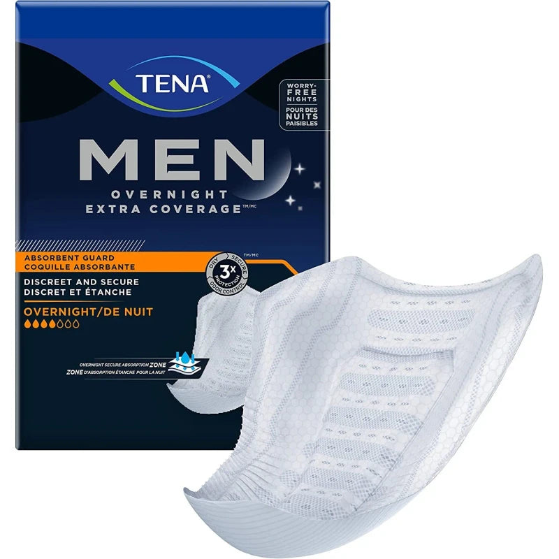 TENA Incontinence Guards for Men, Overnight Absorbency, 96 Ct (6 Packs of 16) ✅