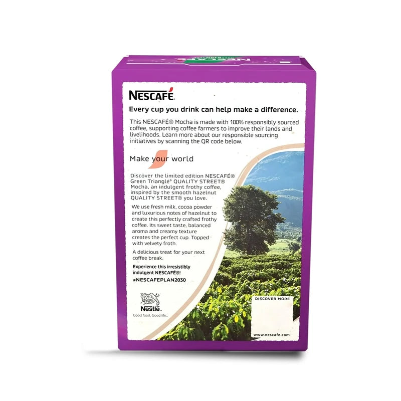 Instant Coffee Bundle Which Includes: 2x Mocha Nescafe Sachets : 1x Quality Street Green Triangle & 1x Aero Peppermint (7 instant coffee sachets each) Bundled With 1 x Coffee Spoon by Donny & Dev