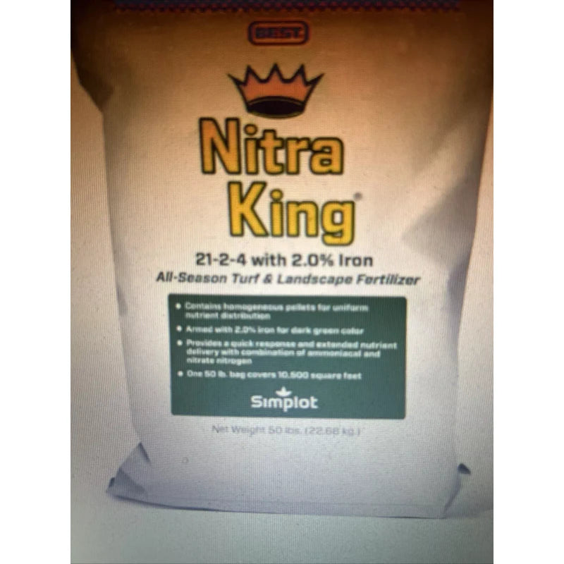 Best NITRA KING 21-2-4 With 2.0 % Iron ALL SEASON LAWN FERTILIZER 25 Lbs