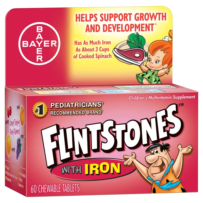 Flintstones Chewable Tablets With Iron 60 Tablets ( Pack of 8)