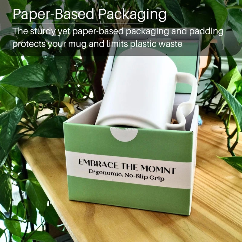 Ergonomic Coffee Mug, No-Slip Grip, More Comfortable than Traditional Mugs (Sea Foam, 1)